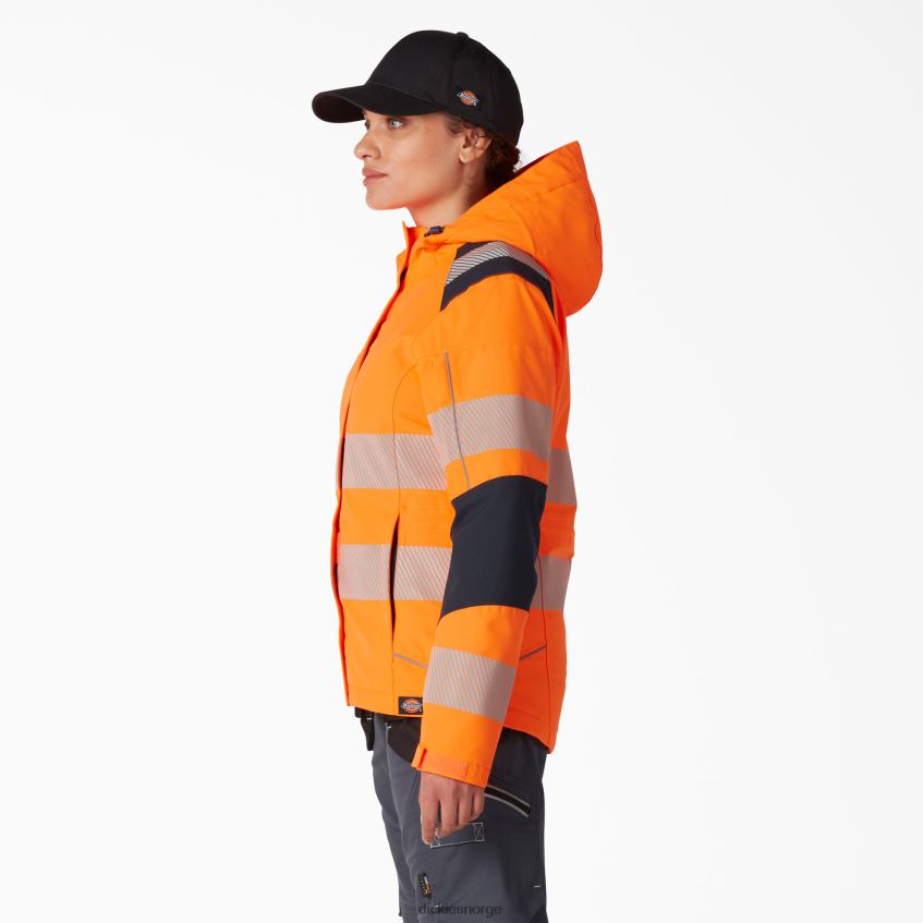 Dickies kvinner hi vis isolert ytelsesjakke 4NB6FR2337 arbeidsklær oransje (eller)