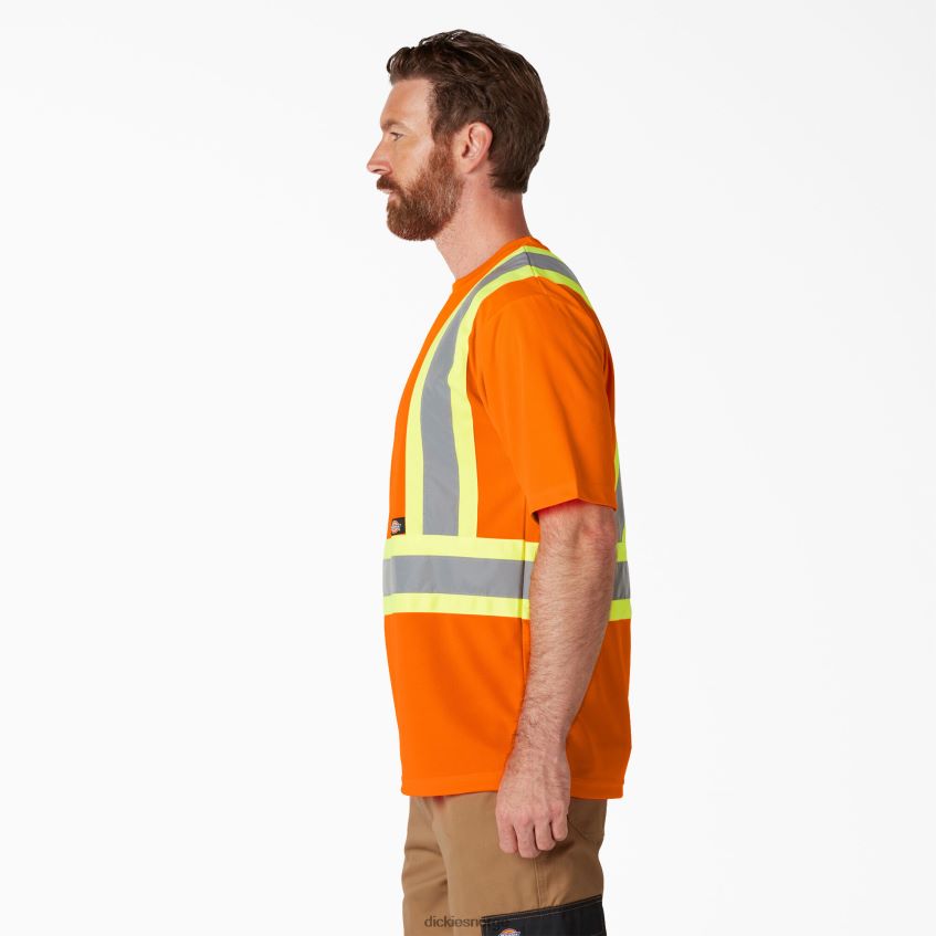 Dickies unisex hi vis safety kortermet t-skjorte 4NB6FR1445 arbeidsklær ansi oransje (ao)