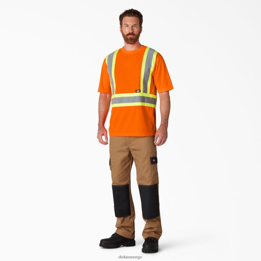 Dickies unisex hi vis safety kortermet t-skjorte 4NB6FR1445 arbeidsklær ansi oransje (ao)