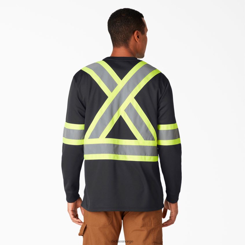 Dickies unisex hi vis safety langermet t-skjorte 4NB6FR1450 arbeidsklær svart (bk)