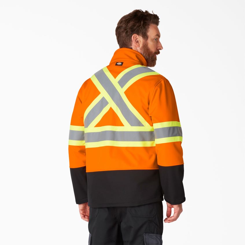 Dickies unisex hi vis sikkerhets softshell jakke 4NB6FR1455 arbeidsklær ansi oransje (ao)