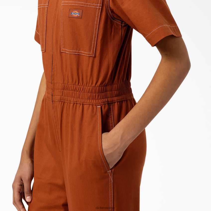 Dickies kvinner florala kjeledress 4NB6FR1934 arbeidsklær pepperkaker brun (dvs.)