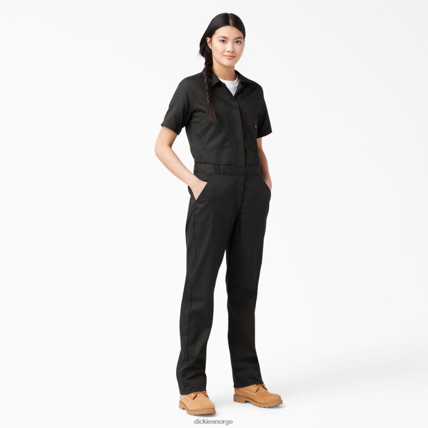 Dickies kvinner kjølende kjeledress med korte ermer 4NB6FR1544 arbeidsklær svart (bk)