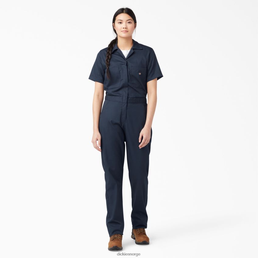 Dickies kvinner kjølende kjeledress med korte ermer 4NB6FR1545 arbeidsklær mørk marineblå (dn)
