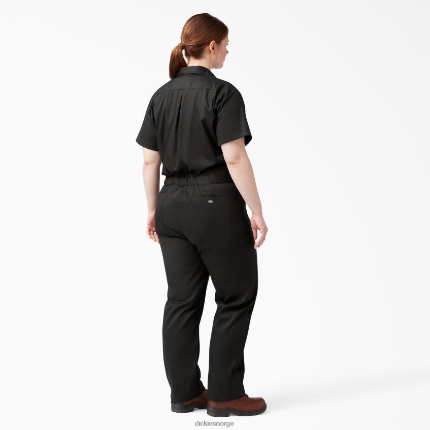Dickies kvinner pluss flex-kjølende kjeledress med korte ermer 4NB6FR1550 arbeidsklær svart (bk)