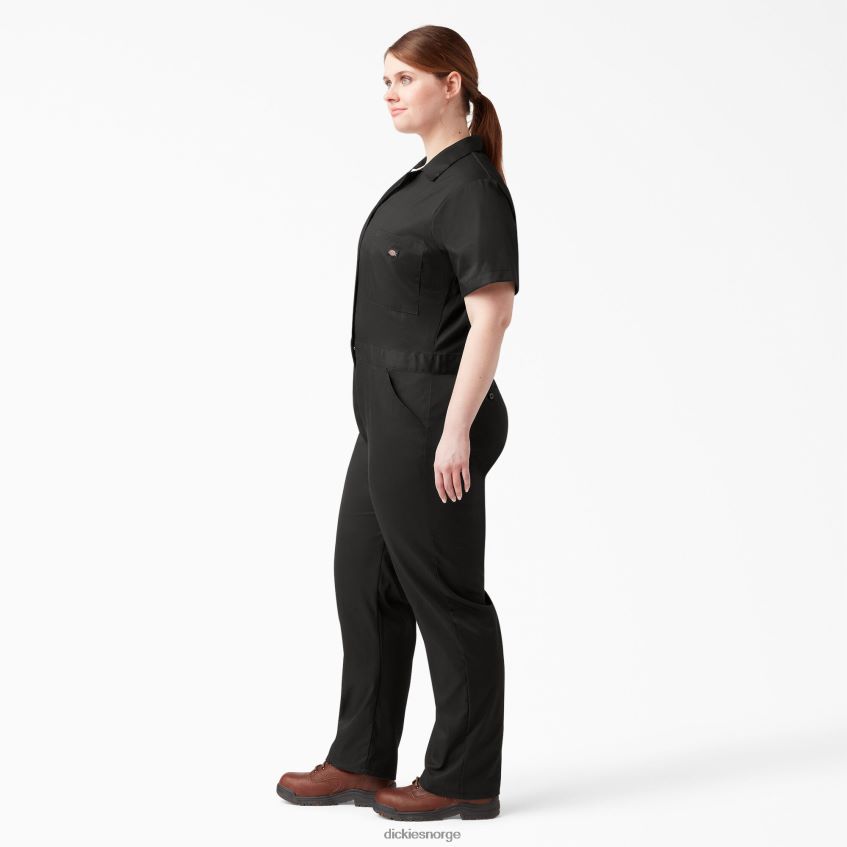 Dickies kvinner pluss flex-kjølende kjeledress med korte ermer 4NB6FR1550 arbeidsklær svart (bk)