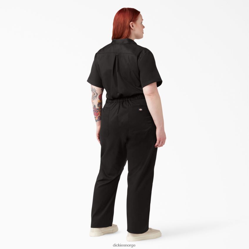 Dickies kvinner pluss flex-kjølende kjeledress med korte ermer 4NB6FR1550 arbeidsklær svart (bk)