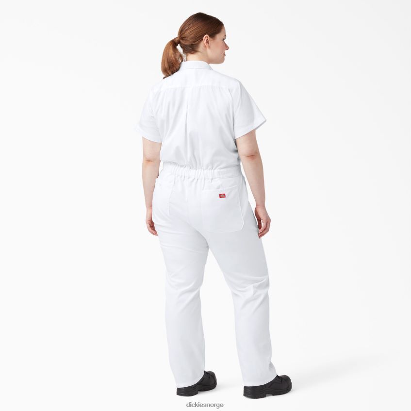 Dickies kvinner pluss flex-kjølende kjeledress med korte ermer 4NB6FR1554 arbeidsklær hvit (wh)