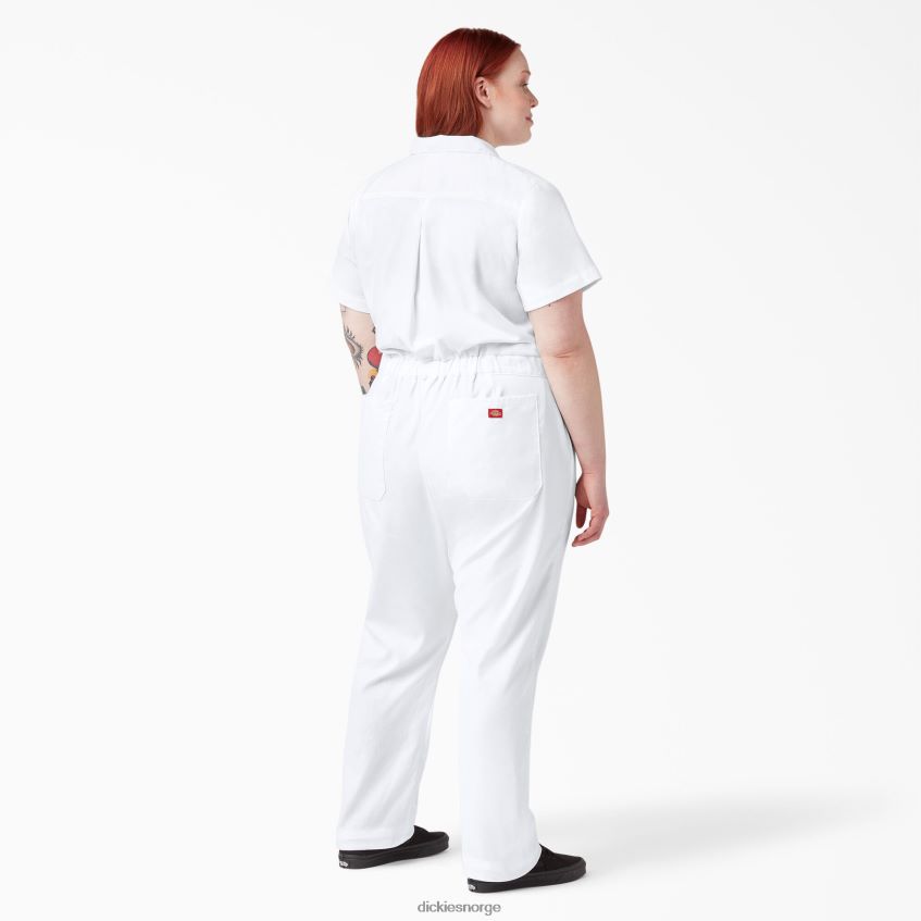 Dickies kvinner pluss flex-kjølende kjeledress med korte ermer 4NB6FR1554 arbeidsklær hvit (wh)