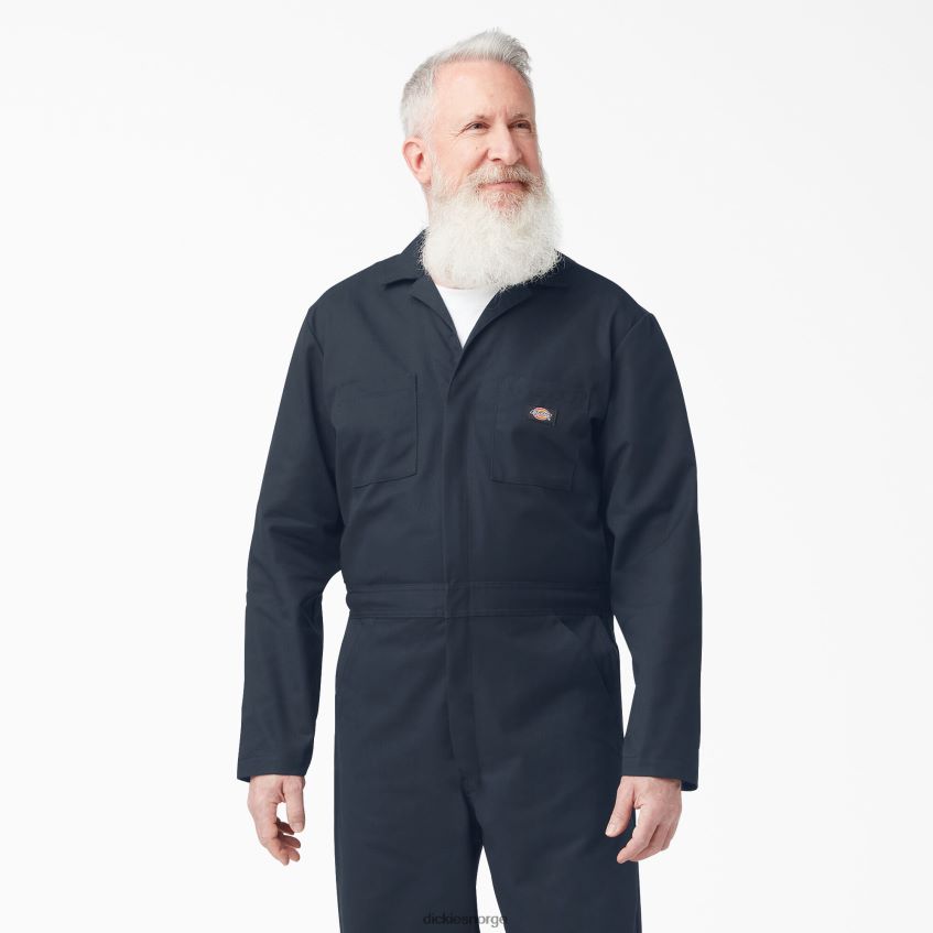 Dickies menn langermet kjeledress 4NB6FR1270 arbeidsklær mørk marineblå (dn)