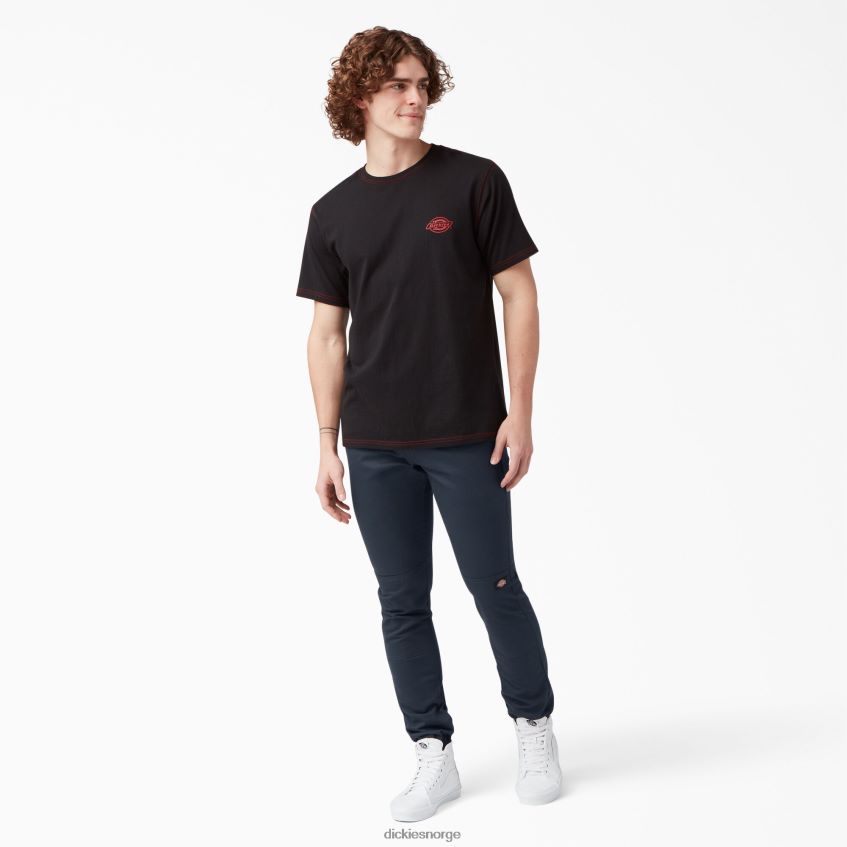 Dickies menn skinny fit arbeidsbukser med doble kne 4NB6FR43 arbeidsklær mørk marineblå (dn)