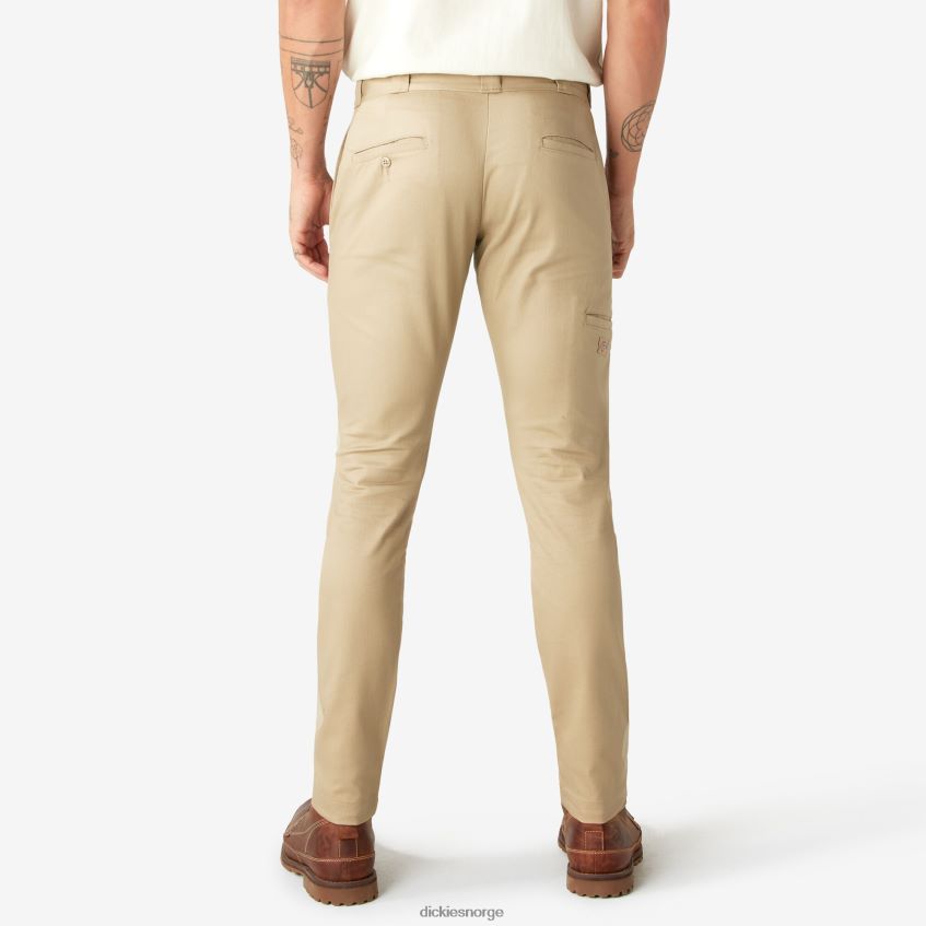 Dickies menn skinny fit arbeidsbukser med doble kne 4NB6FR44 arbeidsklær ørkensand (ds)