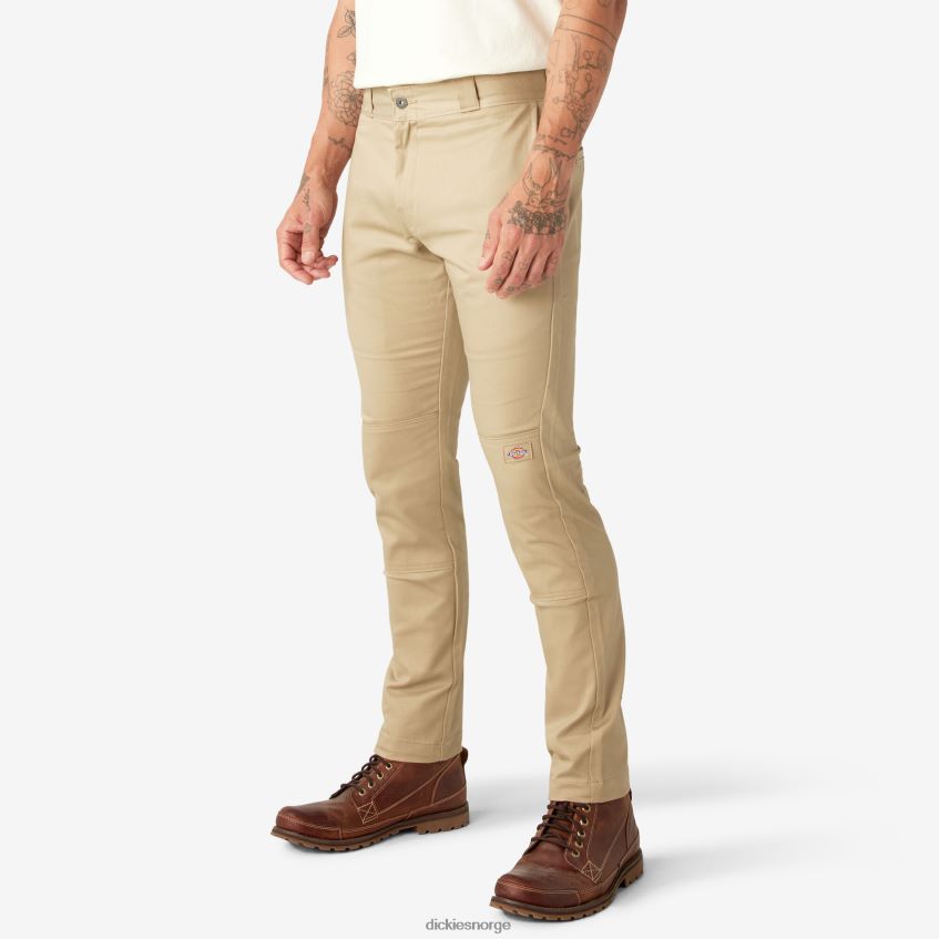 Dickies menn skinny fit arbeidsbukser med doble kne 4NB6FR44 arbeidsklær ørkensand (ds)