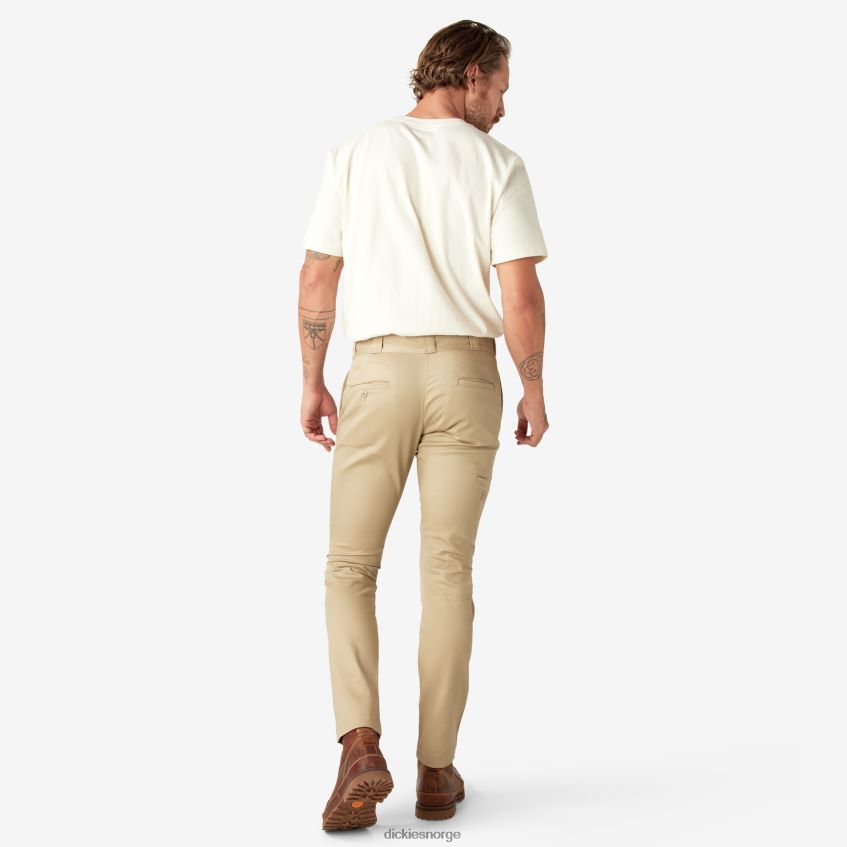 Dickies menn skinny fit arbeidsbukser med doble kne 4NB6FR44 arbeidsklær ørkensand (ds)