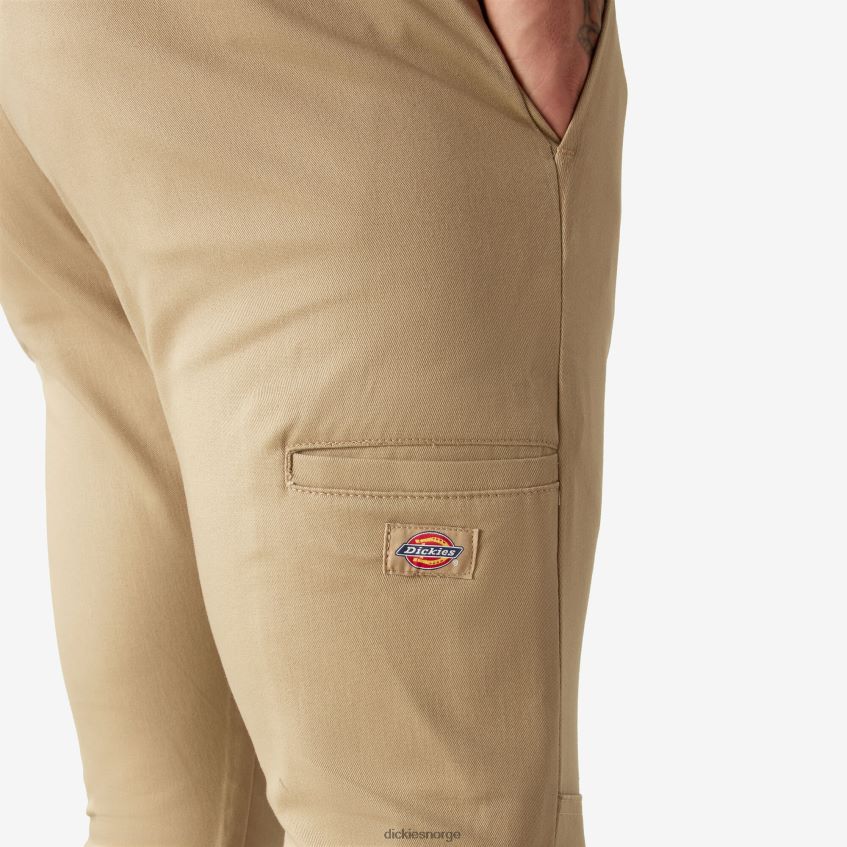Dickies menn skinny fit arbeidsbukser med doble kne 4NB6FR44 arbeidsklær ørkensand (ds)