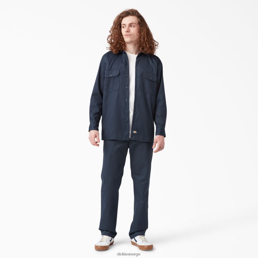 Dickies menn slanke arbeidsbukser med avsmalnende ben og flerbrukslomme 4NB6FR109 arbeidsklær mørk marineblå (dn)