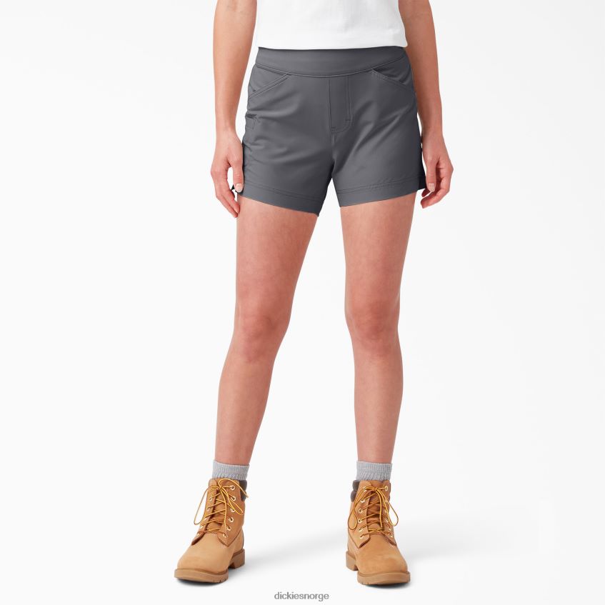 Dickies kvinner kjølende pull-on shorts 5" 4NB6FR1597 arbeidsklær grafittgrå (ga)