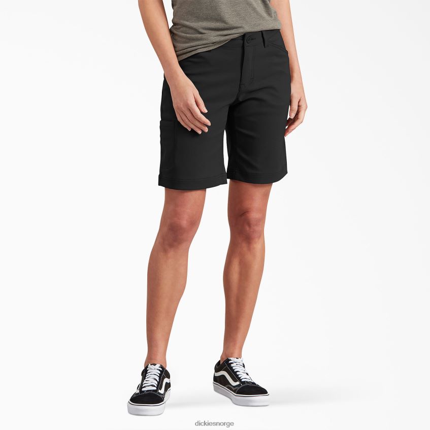 Dickies kvinner kjølende shorts 9" 4NB6FR1599 arbeidsklær svart (bk)