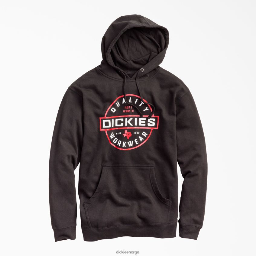 Dickies menn grafisk hettegenser i fleecekvalitet 4NB6FR1143 arbeidsklær svart (kbk)