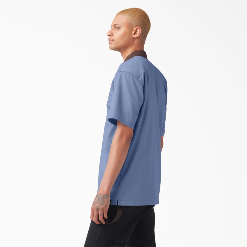Dickies menn vincent alvarez arbeidsskjorte med blokkkrage 4NB6FR757 arbeidsklær gulf blue (gb)