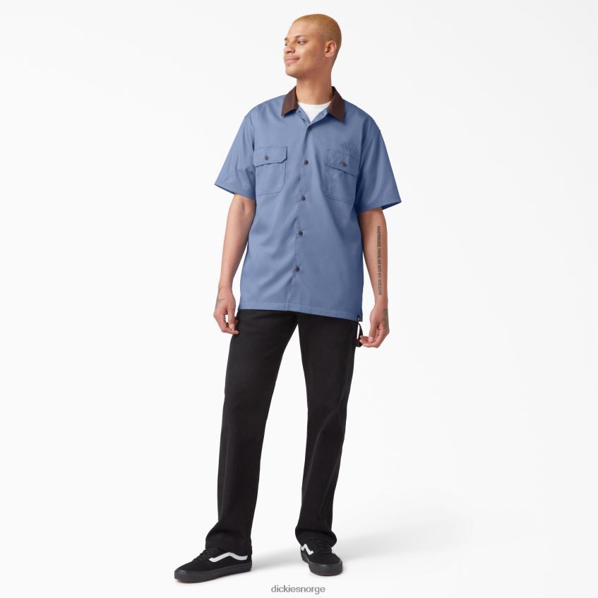 Dickies menn vincent alvarez arbeidsskjorte med blokkkrage 4NB6FR757 arbeidsklær gulf blue (gb)