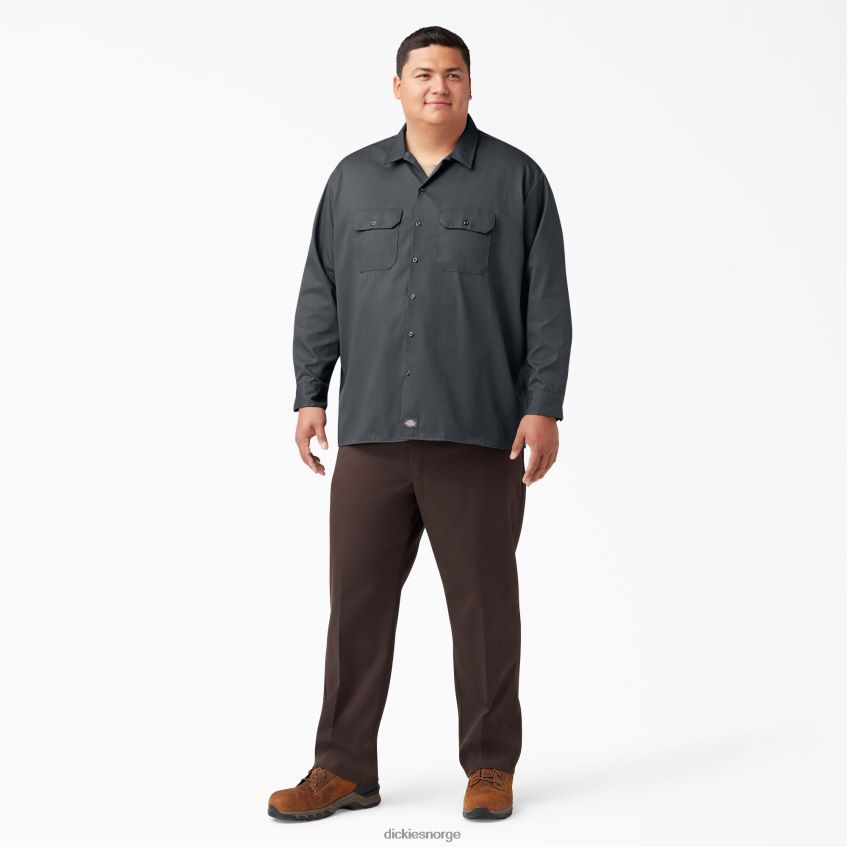 Dickies menn langermet arbeidsskjorte 4NB6FR558 arbeidsklær koksgrå (ch)