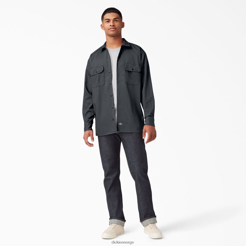 Dickies menn langermet arbeidsskjorte 4NB6FR558 arbeidsklær koksgrå (ch)