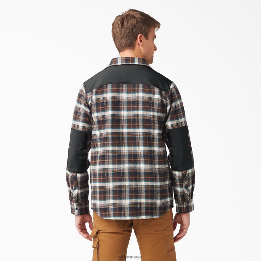 Dickies menn tungvekts flanellskjorte 4NB6FR949 arbeidsklær sjokoladebrun pledd (a1t)