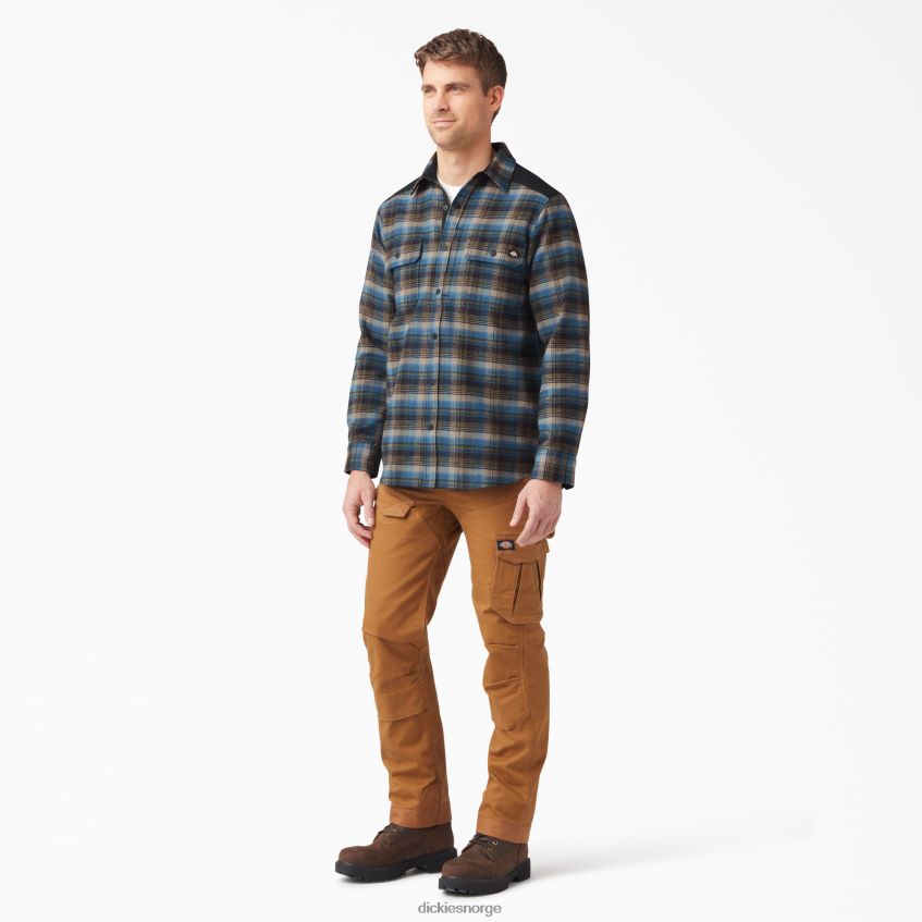 Dickies menn tungvekts flanellskjorte 4NB6FR950 arbeidsklær sørlig fallpledd (b2e)