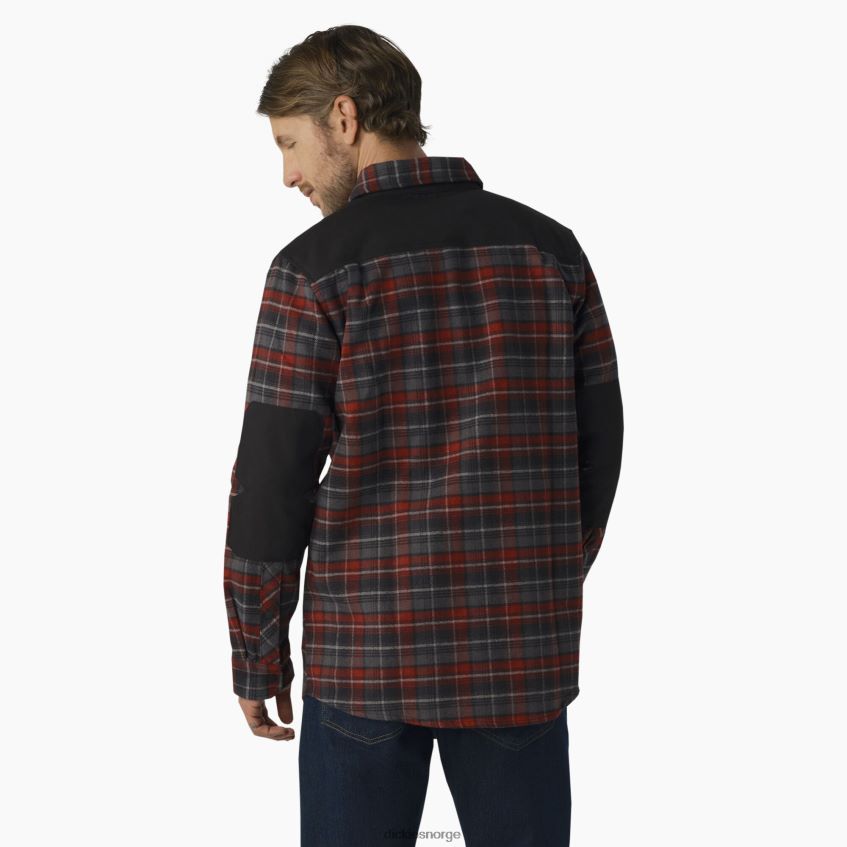 Dickies menn tungvekts flanellskjorte 4NB6FR952 arbeidsklær burgunder pledd (g2y)