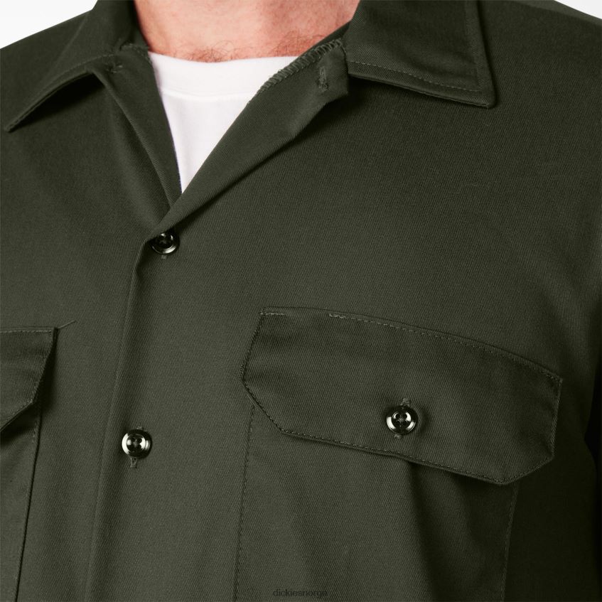 Dickies menn kortermet arbeidsskjorte 4NB6FR498 arbeidsklær olivengrønn (og)