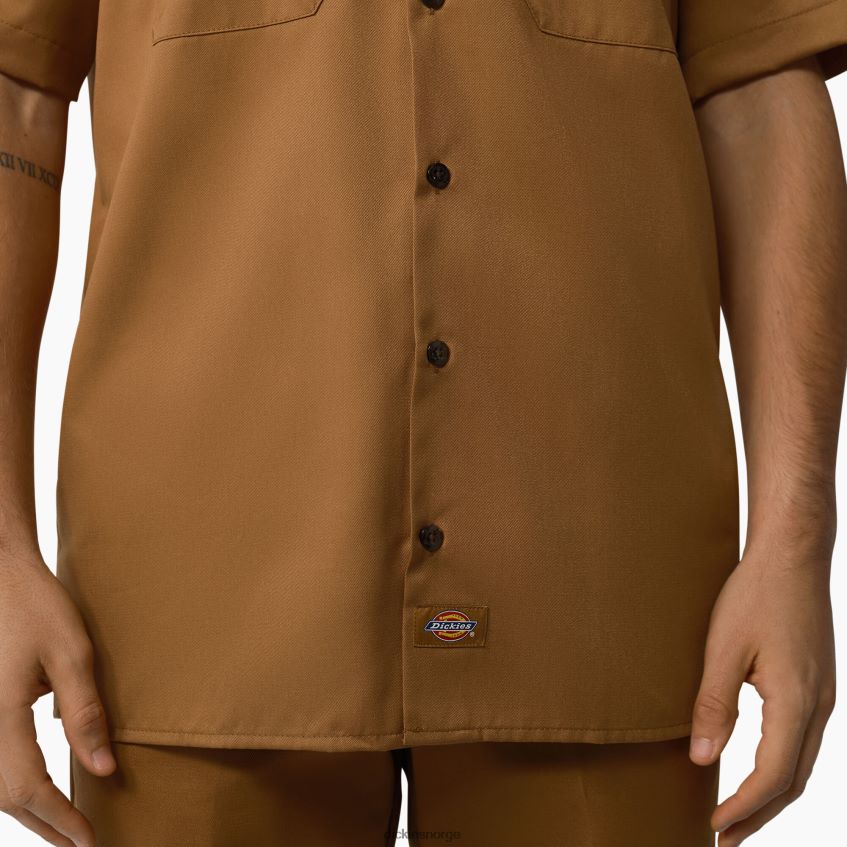 Dickies menn kortermet arbeidsskjorte 4NB6FR503 arbeidsklær brun and (wsd)