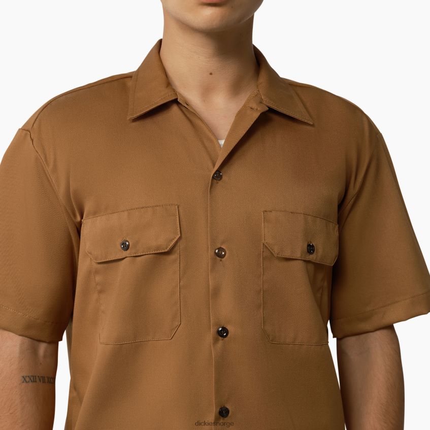 Dickies menn kortermet arbeidsskjorte 4NB6FR503 arbeidsklær brun and (wsd)