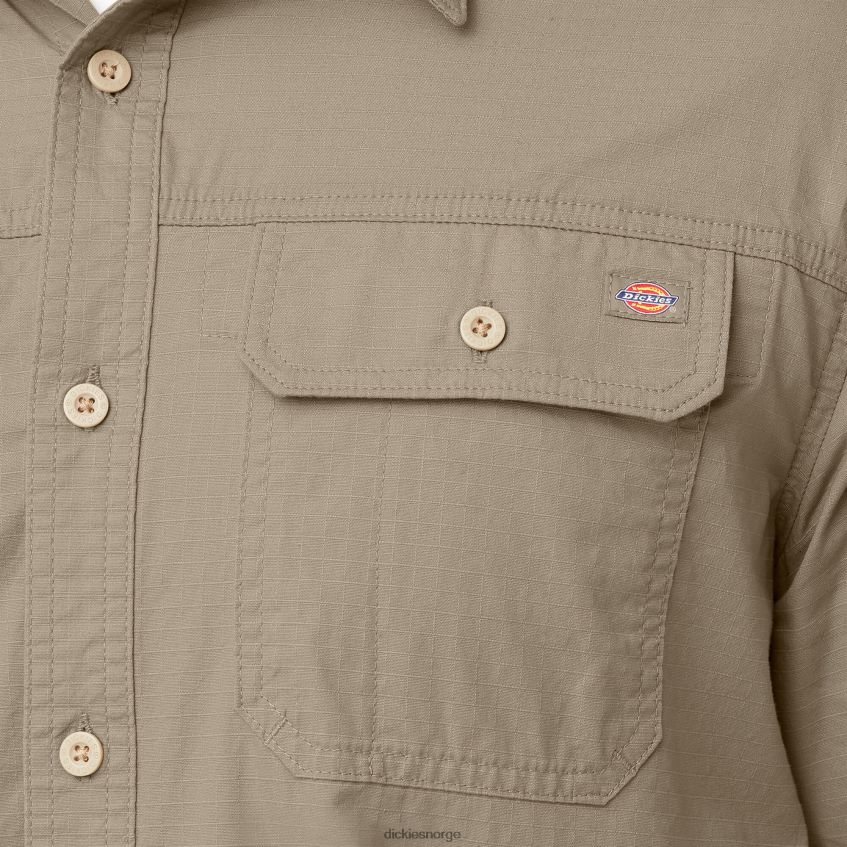 Dickies menn kortermet ripstop arbeidsskjorte 4NB6FR645 arbeidsklær skyllet ørkensand (rds)