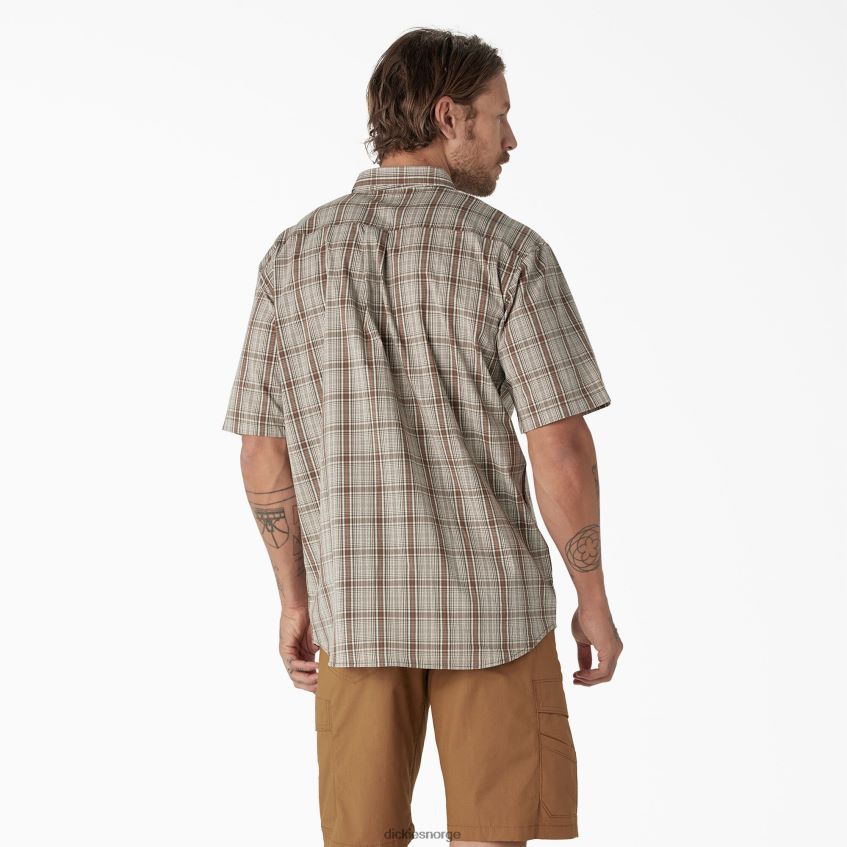 Dickies menn kortermet vevd skjorte 4NB6FR626 arbeidsklær moss backland prairie plaid (c1g)