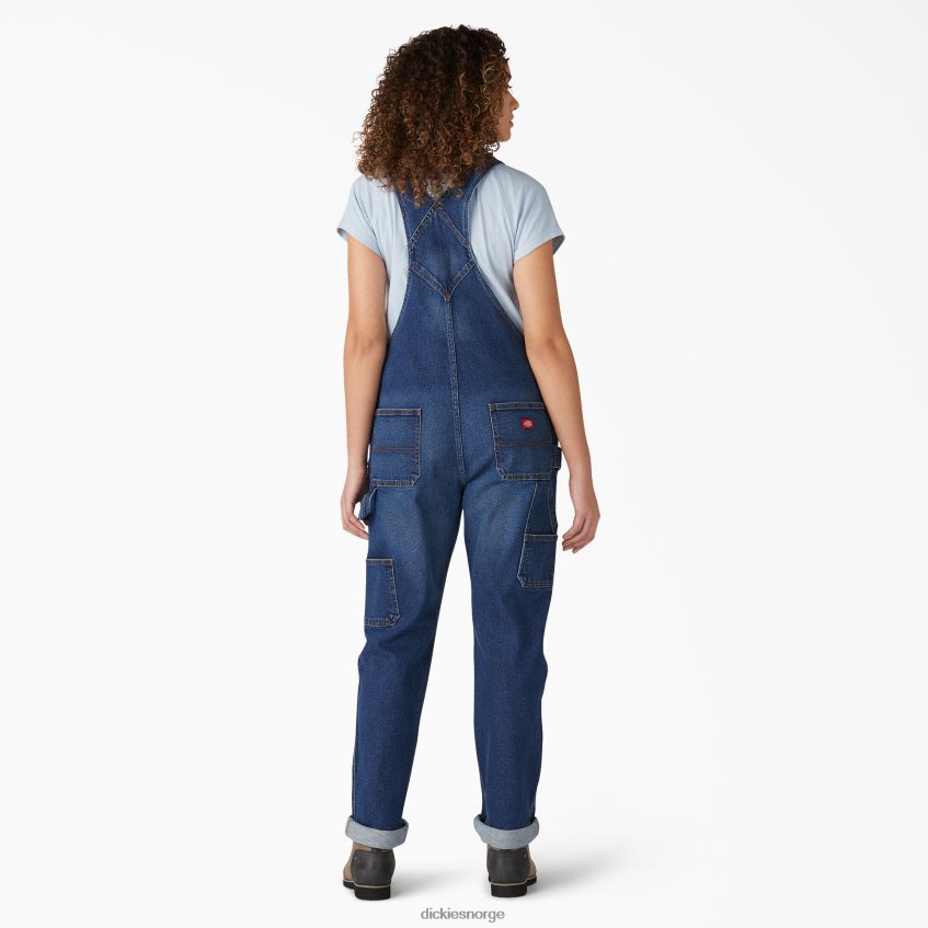 Dickies kvinner denim boyfriend fit smekke overalls 4NB6FR1935 klær retro steinvasket (rsw)