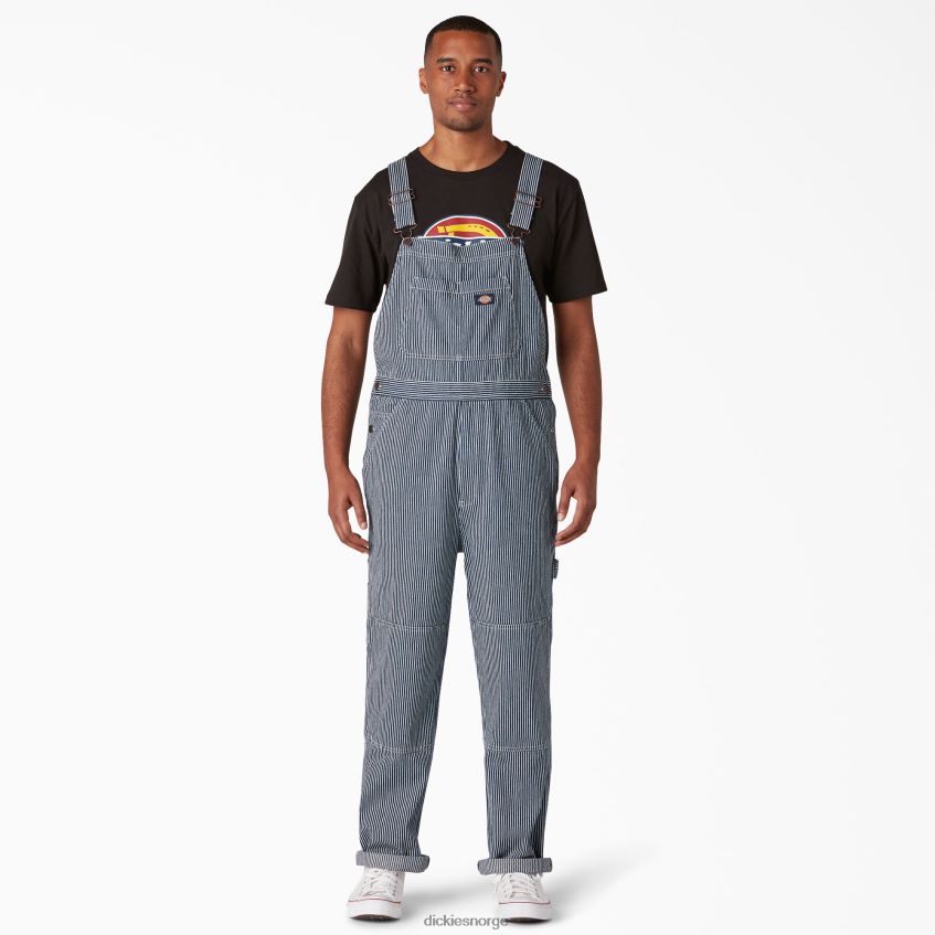 Dickies menn skyllet hickory stripe kjeledress med dobbel kne 4NB6FR1515 klær regelmessig