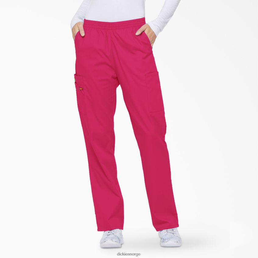 Dickies kvinner eds signatur cargo-skrubbebukser med koniske ben 4NB6FR2393 klær varm rosa (hpk)