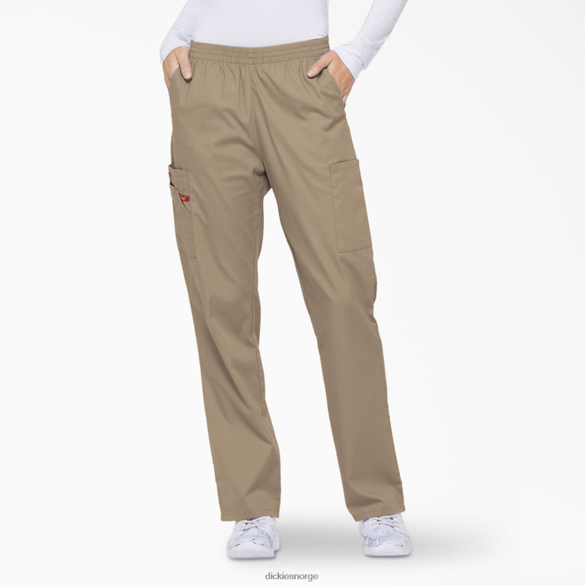 Dickies kvinner eds signatur cargo-skrubbebukser med koniske ben 4NB6FR2395 klær khaki (kha)