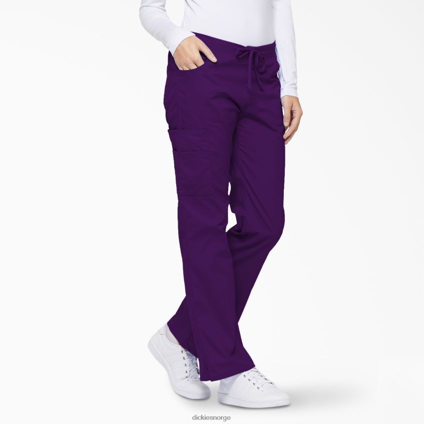 Dickies kvinner eds signatur flare leg cargo skrubbebukser 4NB6FR2524 klær lilla aubergine (egg)