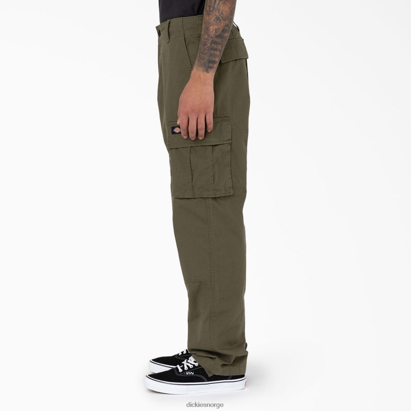 Dickies menn eagle bend avslappet passform doble kne cargo bukser 4NB6FR207 klær militærgrønn (ml)