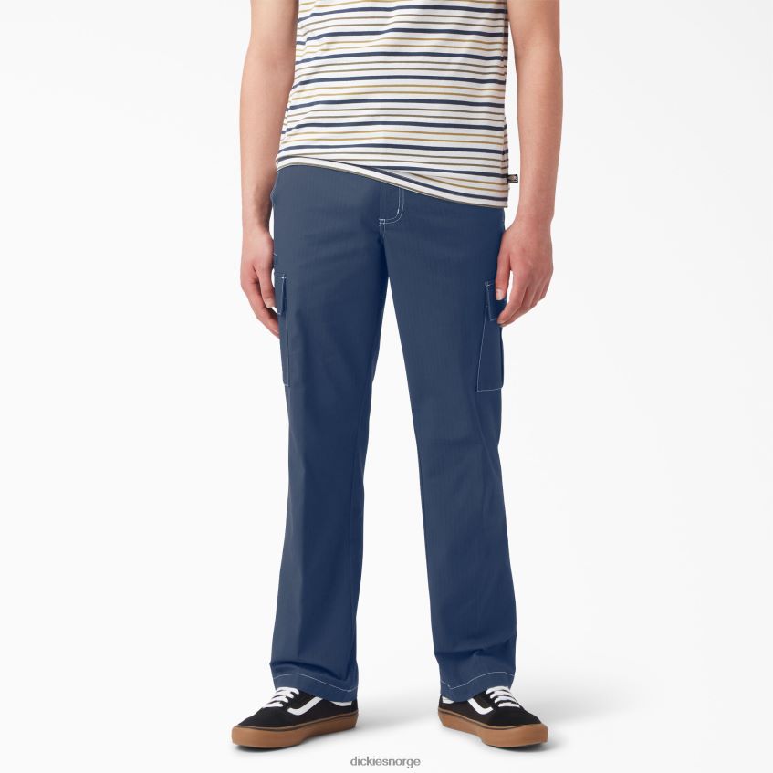Dickies menn skateboard ripstop cargo bukser 4NB6FR306 klær blekk marine/hvite sømmer (i2w)