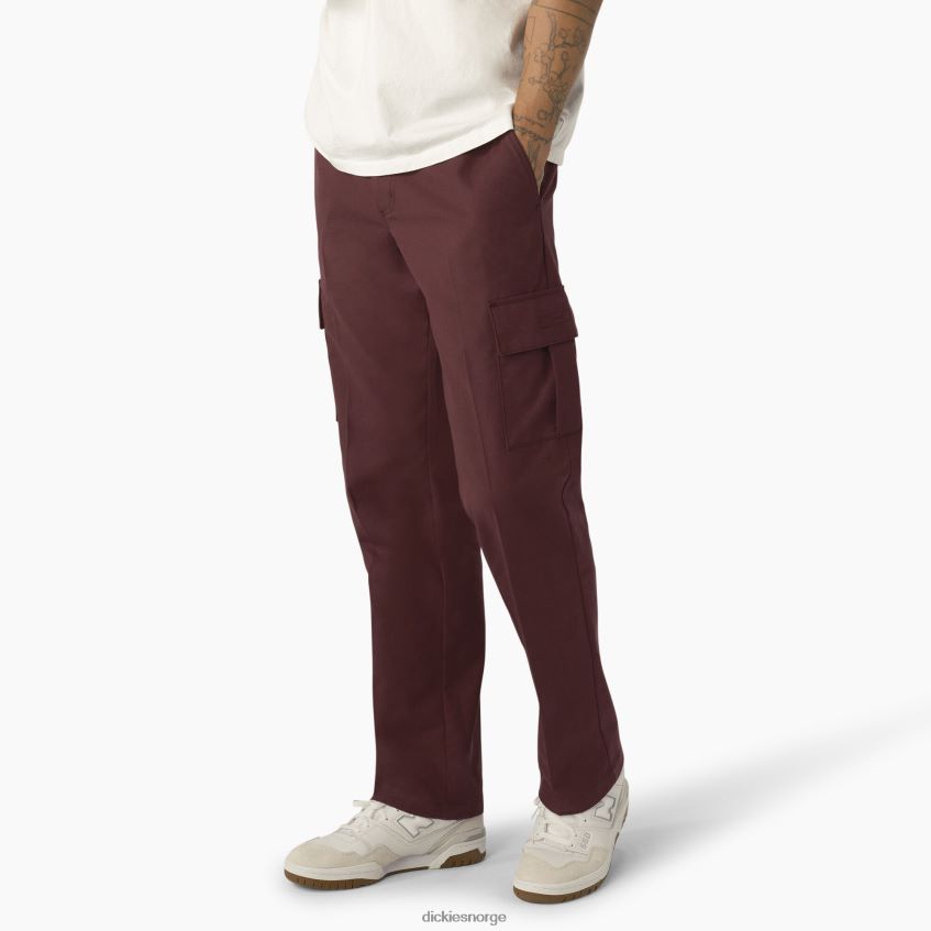 Dickies menn twill cargo bukser 4NB6FR316 klær vin/kontrastsøm (csw)