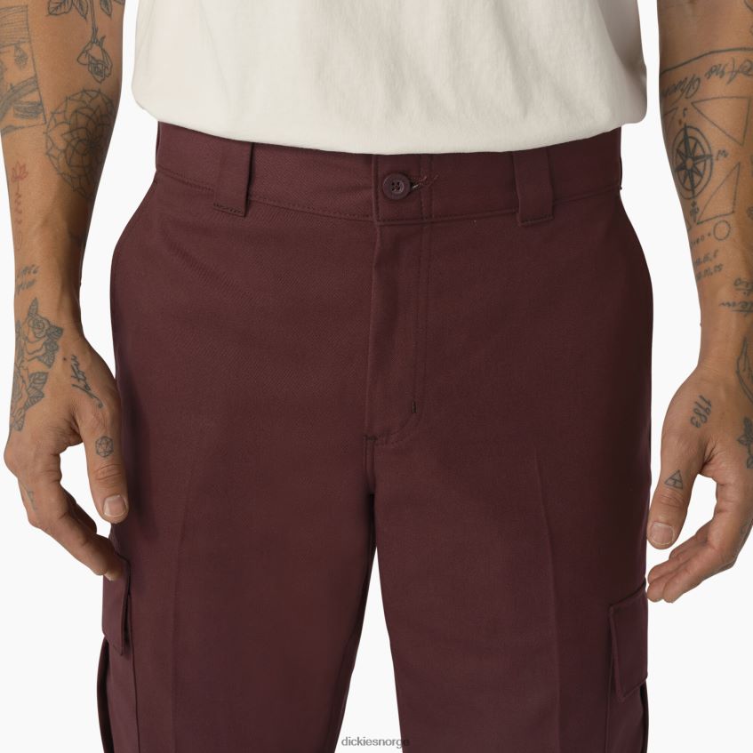 Dickies menn twill cargo bukser 4NB6FR316 klær vin/kontrastsøm (csw)