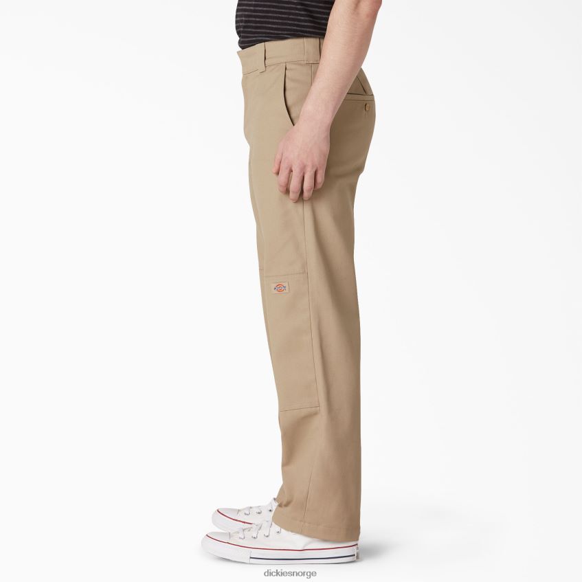 Dickies menn flat front doble knebukser 4NB6FR308 klær khaki (kh)