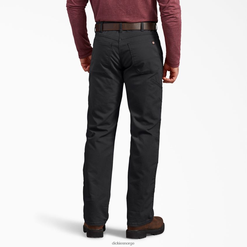Dickies menn normal passform duck doble knebukser 4NB6FR198 klær steinvasket svart (sbk)
