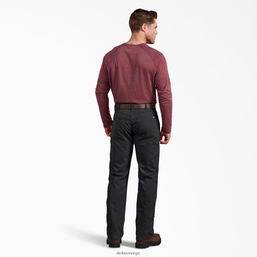 Dickies menn normal passform duck doble knebukser 4NB6FR198 klær steinvasket svart (sbk)