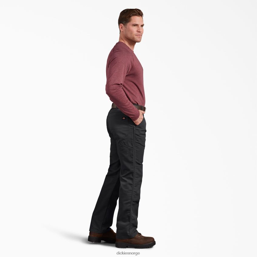 Dickies menn normal passform duck doble knebukser 4NB6FR198 klær steinvasket svart (sbk)