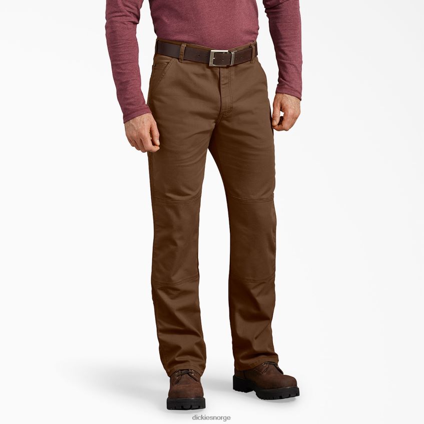 Dickies menn normal passform duck doble knebukser 4NB6FR200 klær steinvasket tømmerbrun (stb)