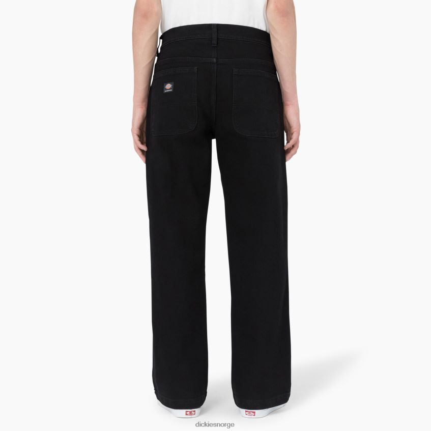Dickies menn skateboarding wingville jeans med løs passform 4NB6FR272 klær svart denim (l9d)